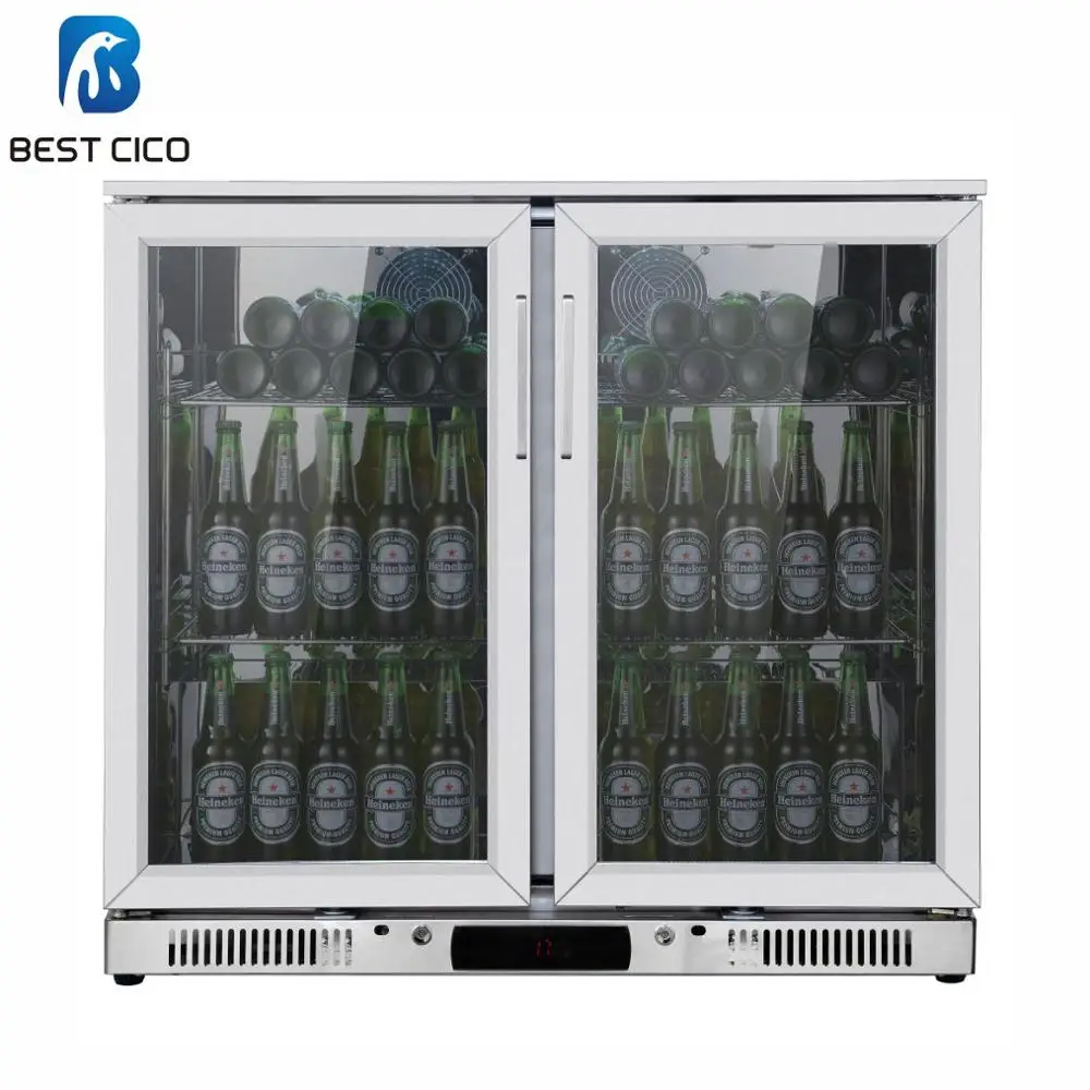 Bar Counter Fridges Trade Assurance Newly Design Double Door Stainless Steel Ce OEM Juice Cooler Display Cooler Bar Service 0~10