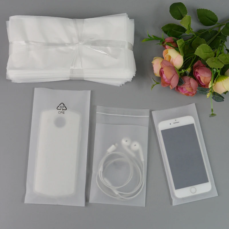 Custom Printed Biodegradable Frosted Electronic Accessory Packaging Plastic bag Phone Case Packaging Bag