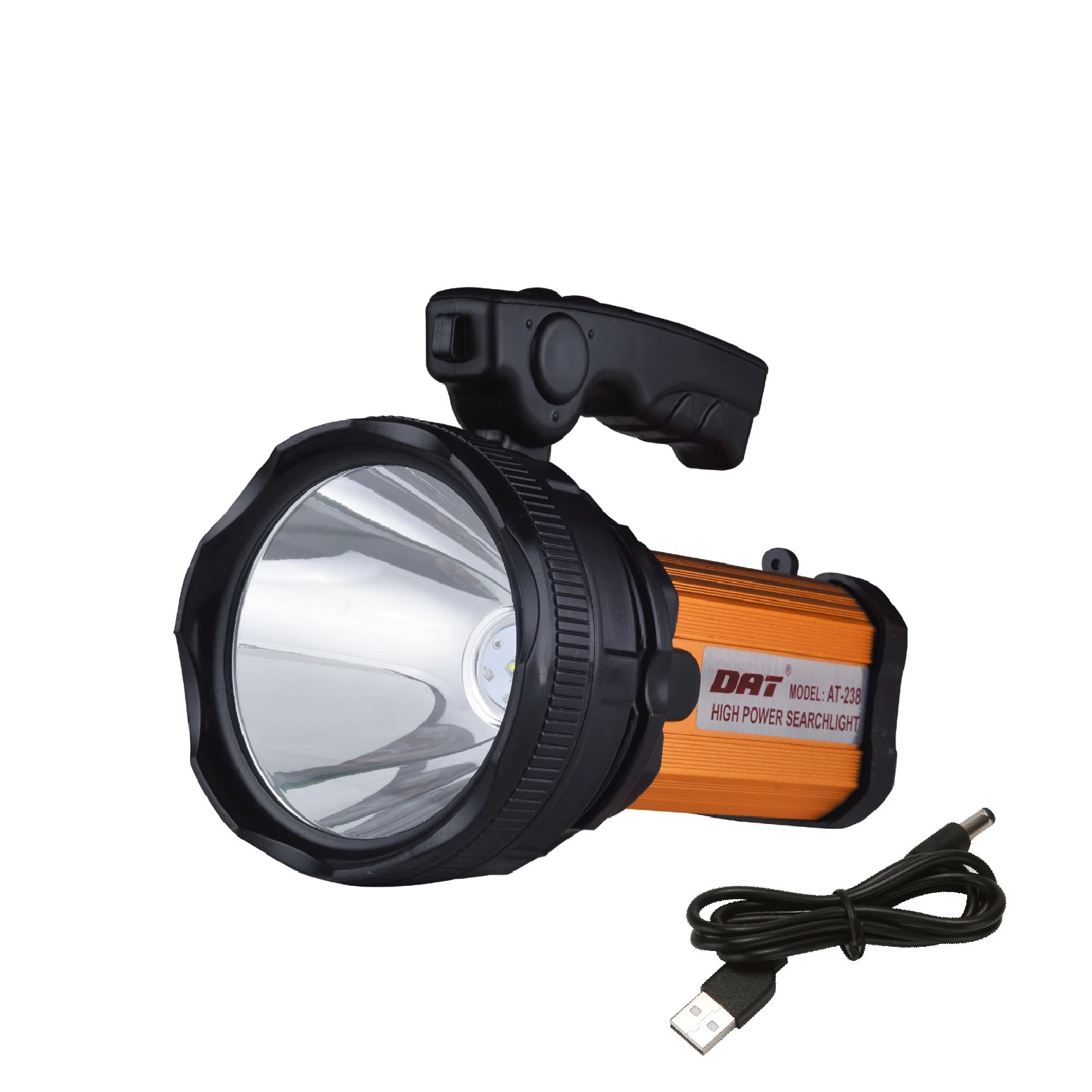AT-238 DAT high power search light waterproof Aluminum torch light  Rechargeable Searchlight With Mobile charger