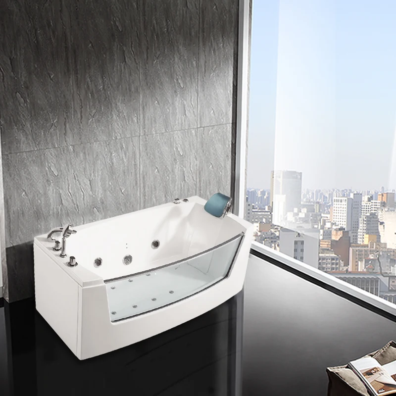 Энной Водопад ванна джакузи массаж спа гидро ванна 2 сторонняя юбка ванна джакузи с подушкой стекло Ванна