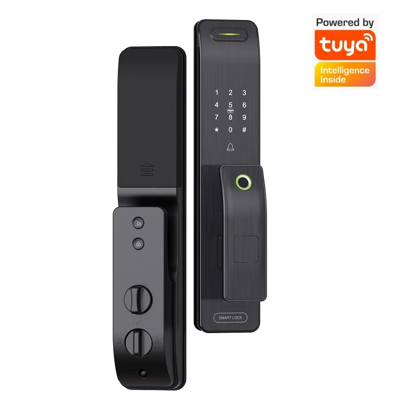 Дверной замок Tuya smart life с цифровой клавиатурой, Умный Замок с Биометрическим распознаванием отпечатков пальцев и нажимным управлением