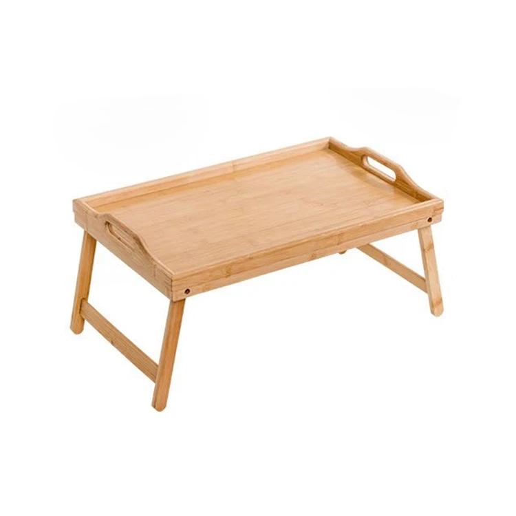 
China Supplier Bamboo Foldable Bed Table Breakfast Serving Tray 