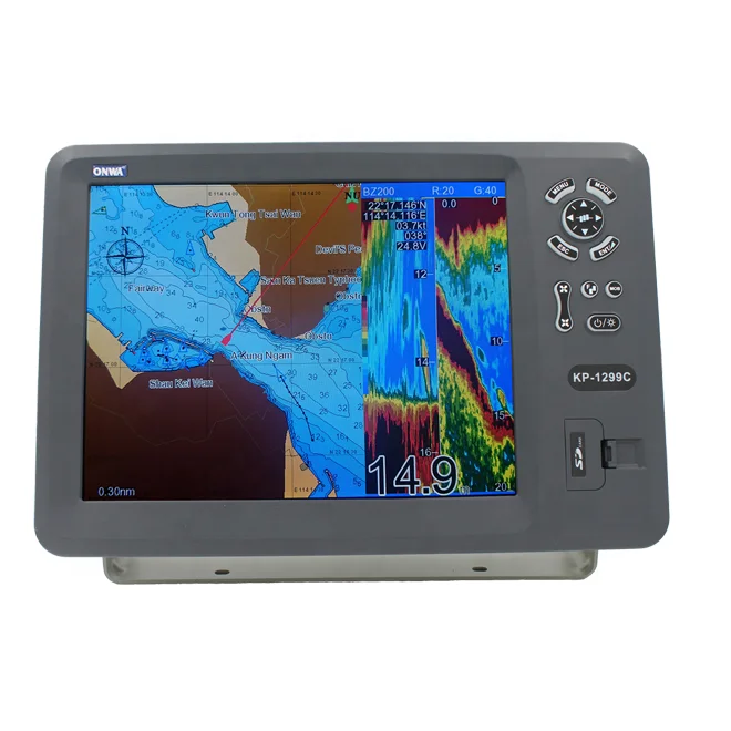 KP-8299C ONWA marine GPS Chart Plotter with Fish Finder/ KP-1299C GPS depth sounder/ Echo sounder (supports Expanded Features)