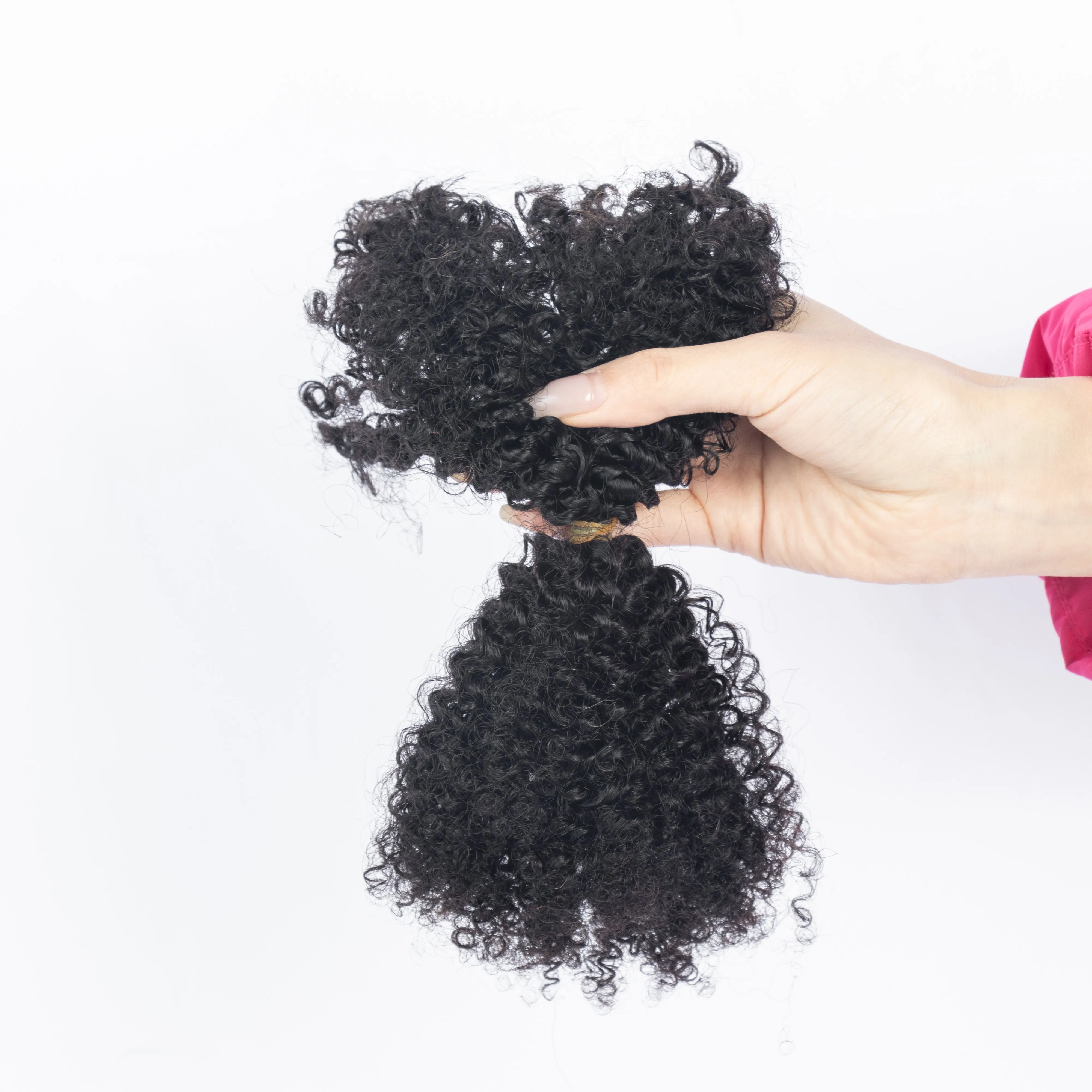 Afro curly Bulk Double Drawn Afro Kinky Bulk Human Hair for Braiding and Twist 4B4C Braiding Hair Extensions
