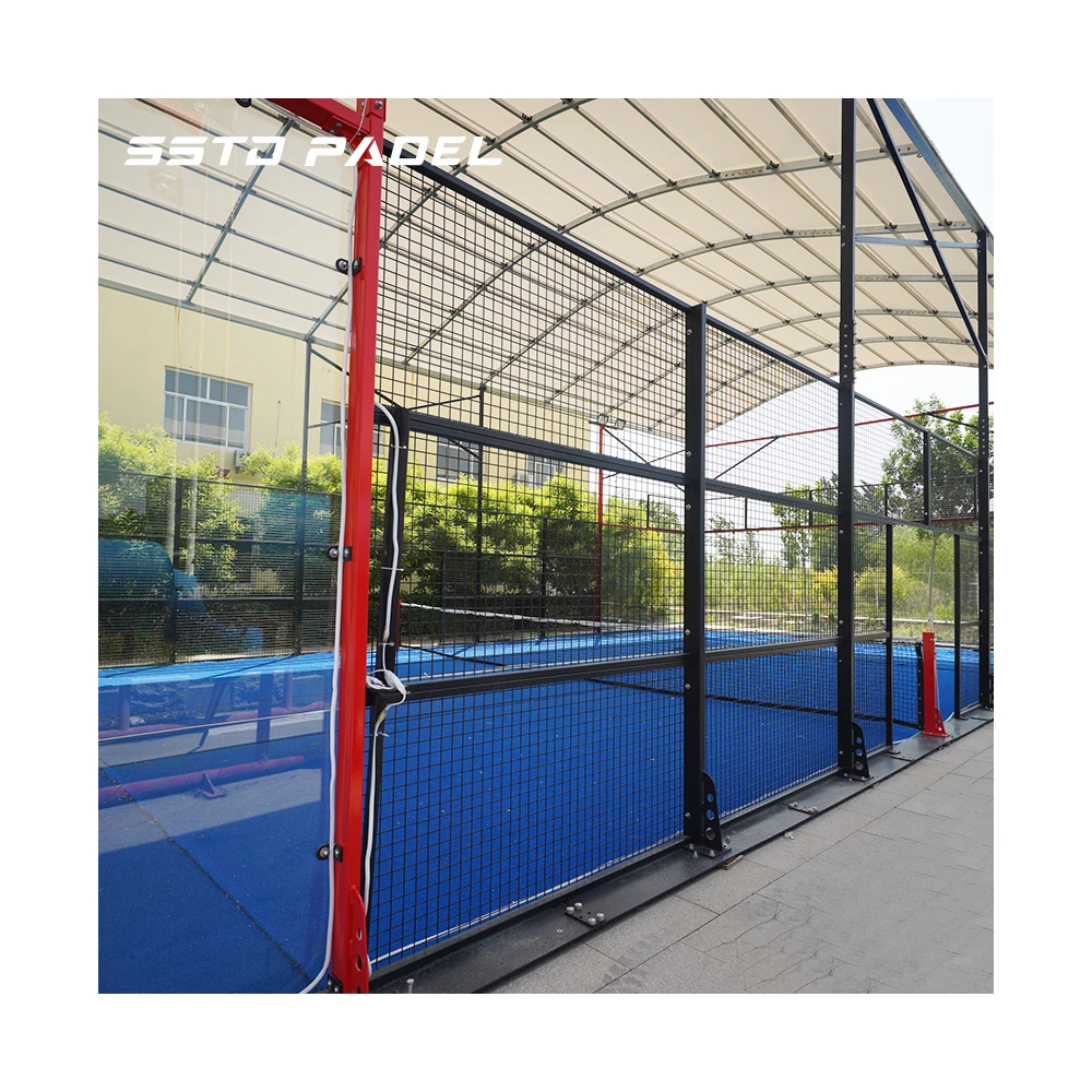 Professional Supplier Hot Dip Galvanized Padel Tennis Court Outdoor Panoramic Paddle Court Roof