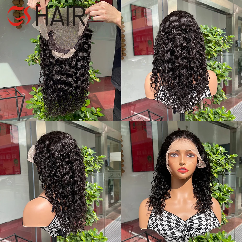 GS Wholesale Water Wave Wigs Human Hair Wigs,13X4 Lace Wig Front Brazilian with Baby Hair,Pre Plucke Lace Front Wig Vendor
