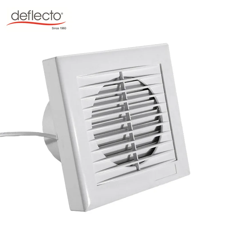 Slim and Small Axial Flow Bathroom 4 Inch Ventilation Extractor Window and Wall Mount Fans Plastic White Square