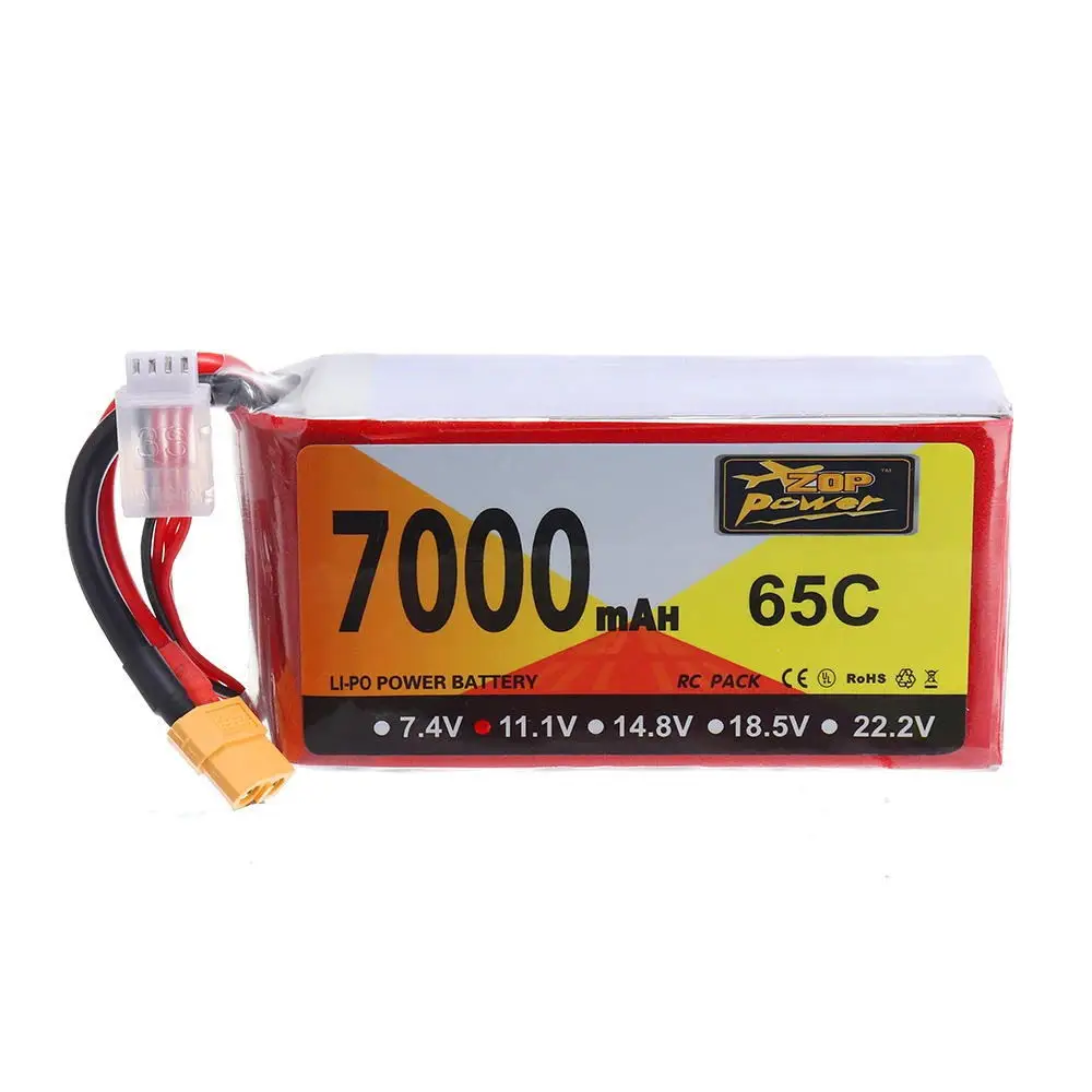 FPV drone  battery big capacity 3s 11.1v  7000mah 65C lipo RC battery pack
