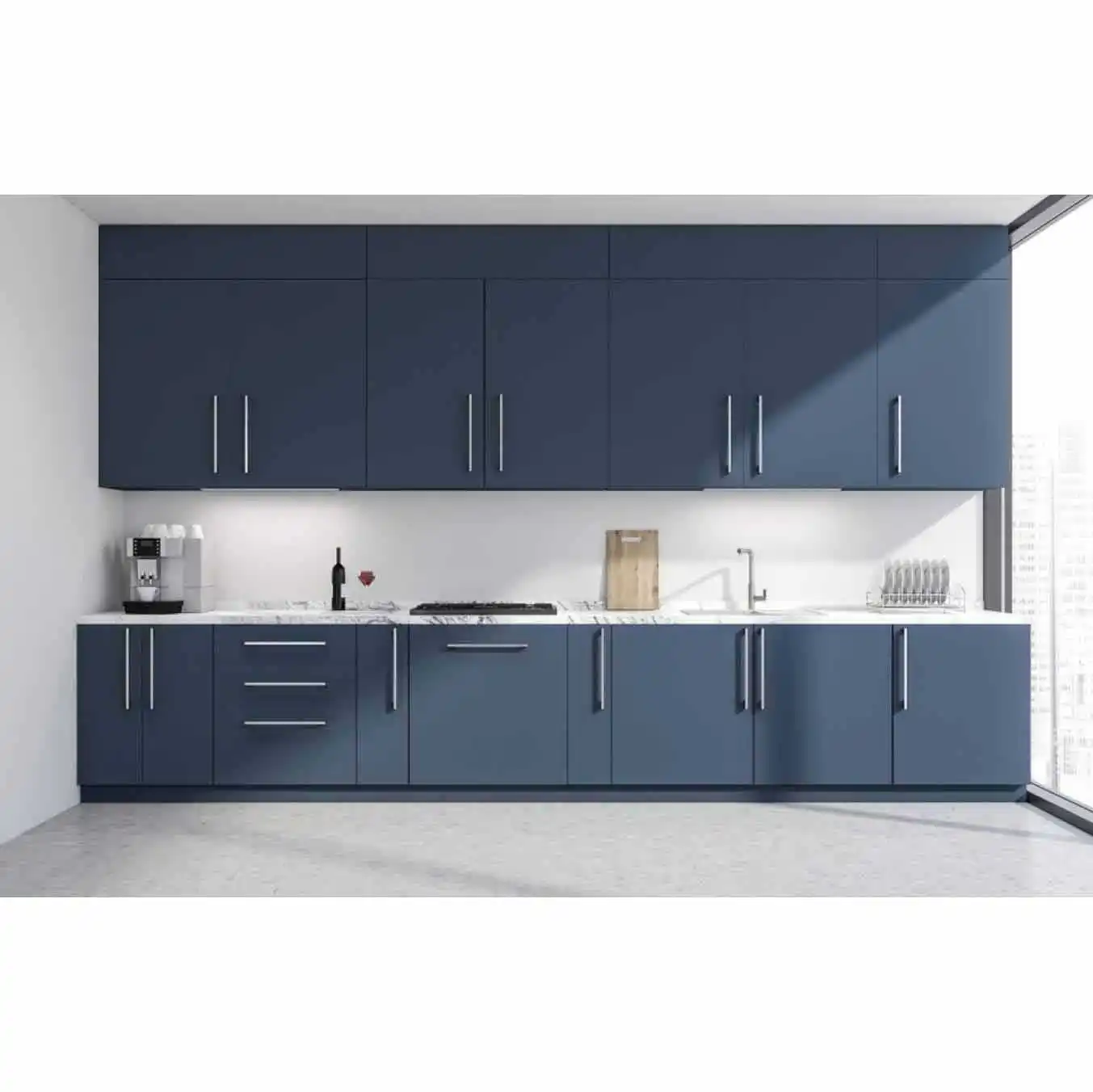 Vermonhouzz Hot Sale Custom American style Kendall Panel Solid Wooden Lacquer Kitchen Cabinet White Wood Kitchen Cabinets