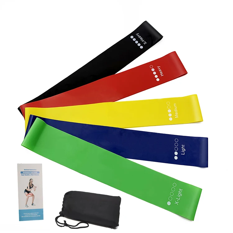 TPE 5 Pcs Exercise Custom Logo Yoga Booty Hip Fitness Bands Resistance Loop