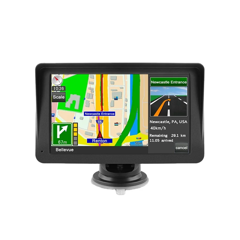 Junsun 7 Inch Car GPS Navigation Touch Screen 256M+8G FM Voice Prompts Europe Map Free Update Truck GPS Navigators 2024