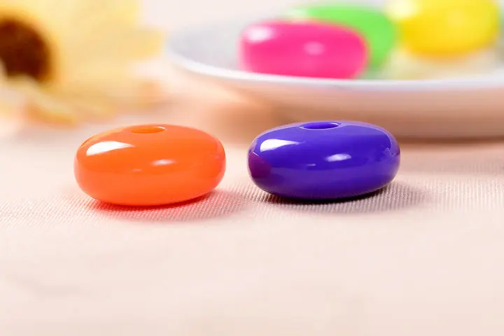 Wholesale 21mm*12mm perforated or non-perforated jewelry apparel accessories DIY acrylic abacus other loose beads