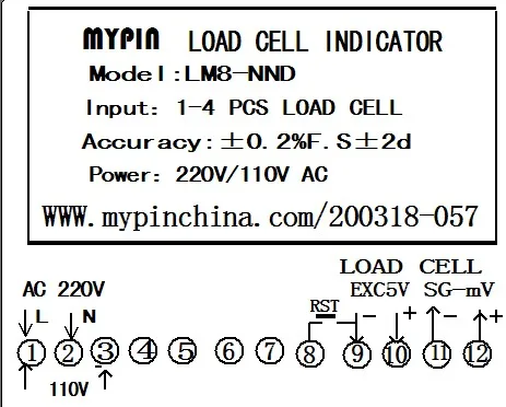 Digital Weight Controlling indicator (LM8-NND)