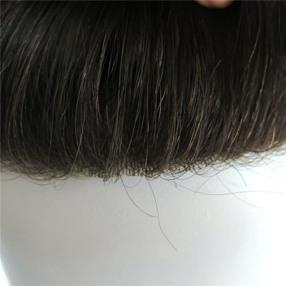 Skin V - PU Toupee Human Indian Hair Unit For Men Prosthesis