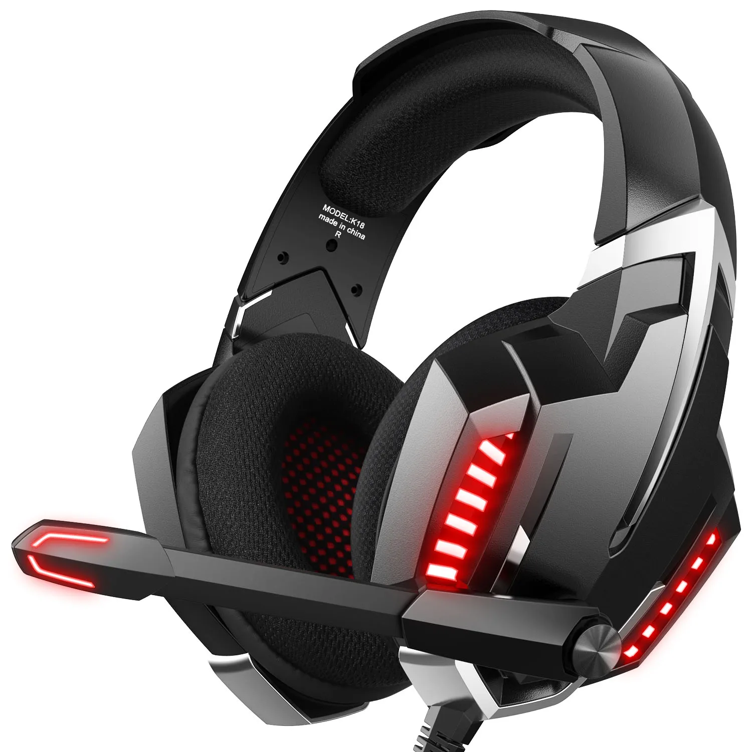 Amazon Hot Sale ONIKUMA K18 Wired gaming headset with mic Game headphone with LED light Gaming headphone for PS4 XBOX ONE Fresh