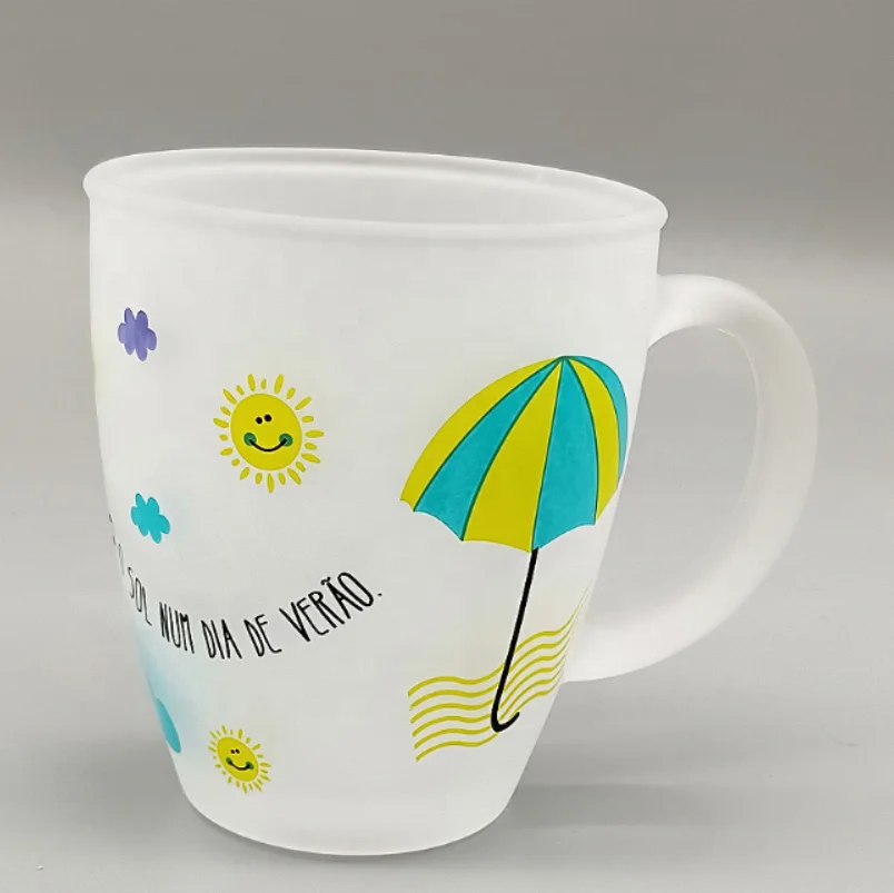 Wholesale promotion decal printing logo glass beer mugs glass cup with handle sublimation thicken glass tumbler mug