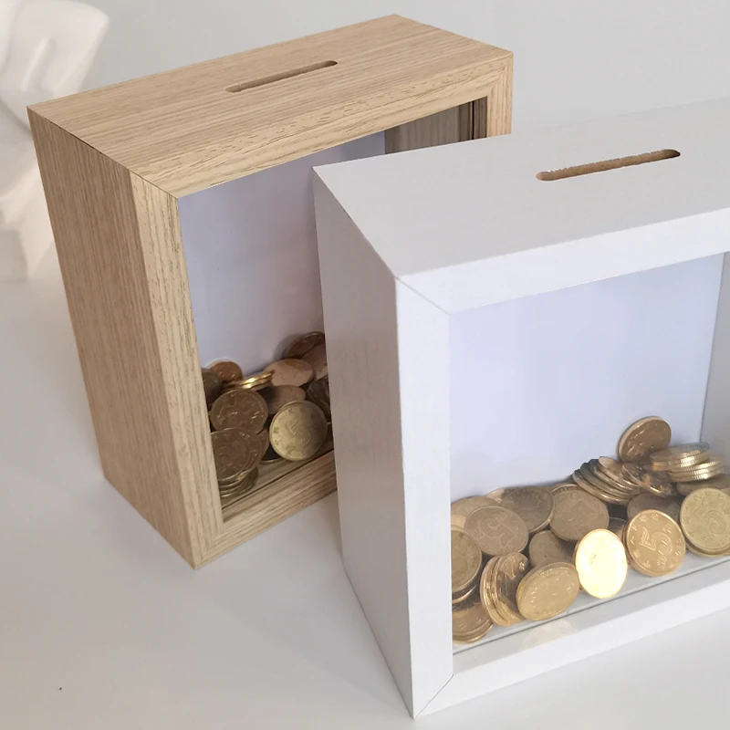 Factory Wholesale Piggy Bank MDF Wood Diy Shadow Box