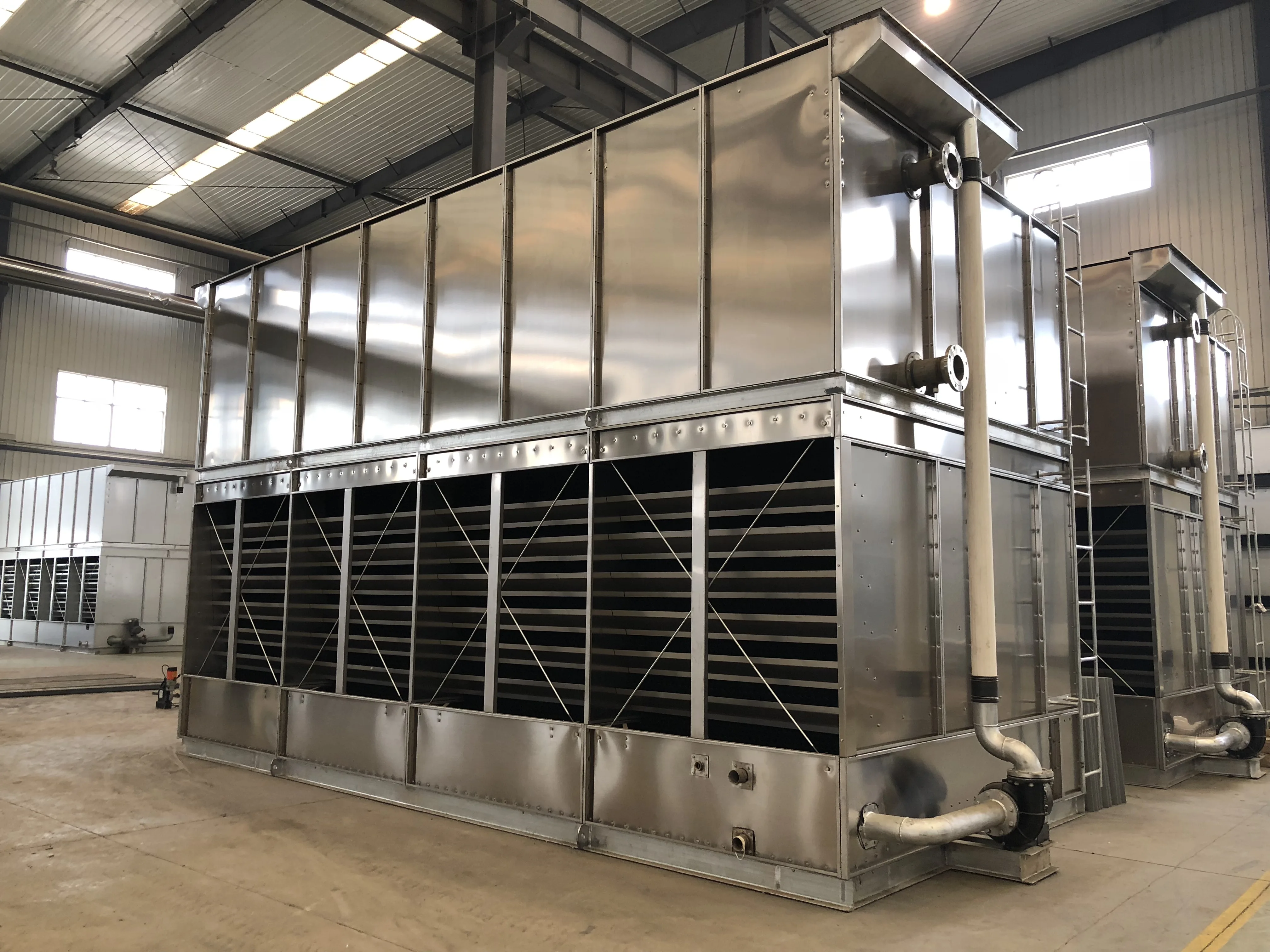 high heat transfer efficiency induction furances stainless steel frame water closed loop tower cooling tower