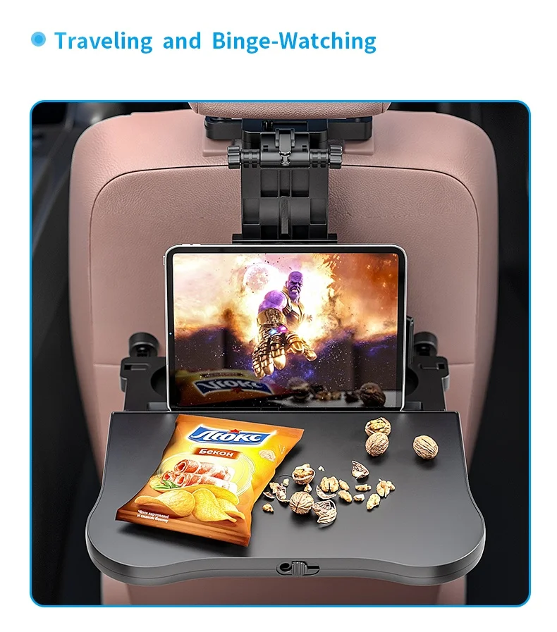 Adjustable Car Food Table Cup Holder Tray Fits Most Vehicles