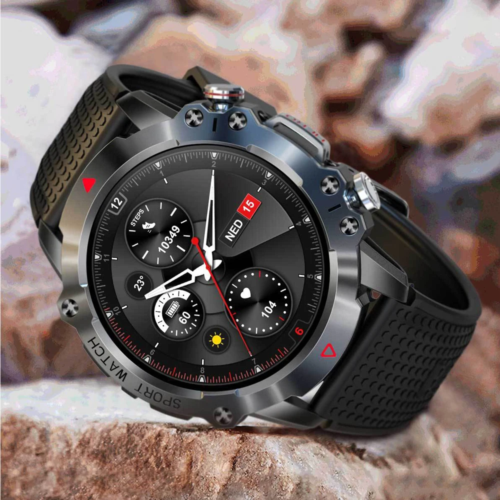 Newest Men Smart Watch KR10 Outdoor Touch Screen Sport Smartwatch 450mAh Long Battery Life Fitness Tracker Smart Watch