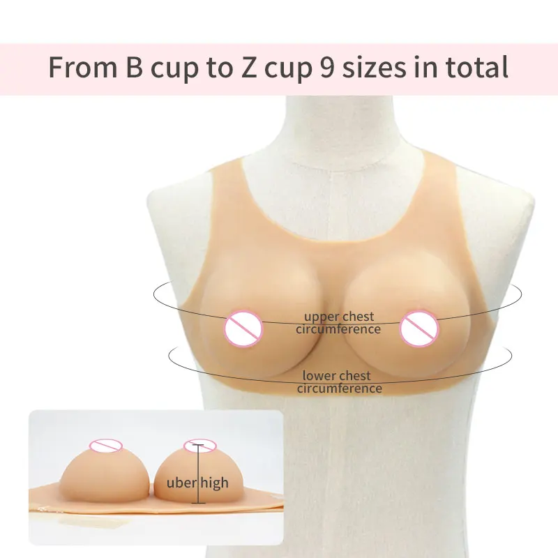 ONEFENG TC1 Drag Queen Boobs Short Round Neck Highly Realistic Silicone or Cotton Filling One-piece  for Crossdresser B-I Cup