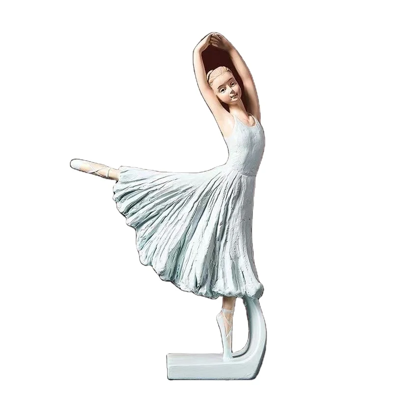 Nordic Resin Ballerina Girl Figurines Ballet Dancer Statue Art Sculpture Figure Home Decoration Desk Ornament Gift Custom
