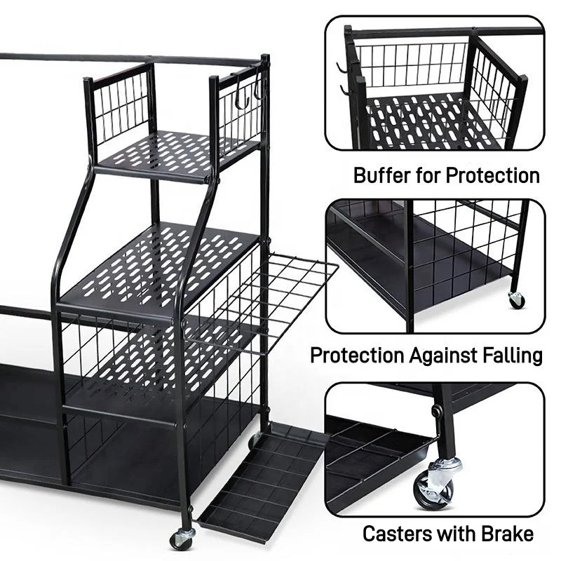 Golf Bag Organizer Garage Storage Stand with Lockable Wheels Fits  Golfing Equipment Accessories