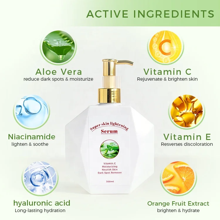 privated label dark spot correcting 300ml super skin ligthtening serum face serum aloe vera gel