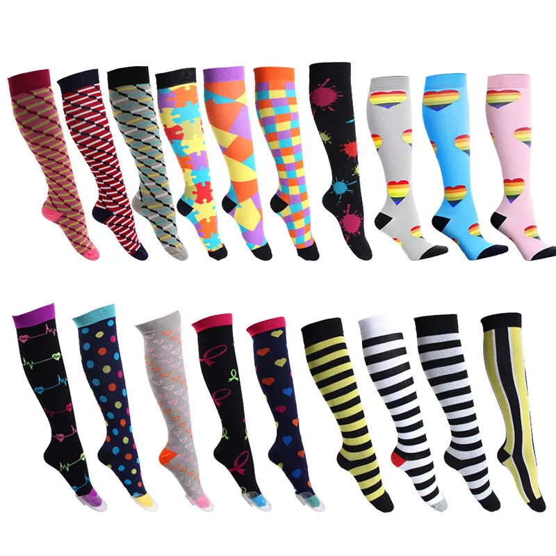 Knee High Long Cycling Medical Stocking 20-30 mmhg  Sports Running Nurse Compression Socks