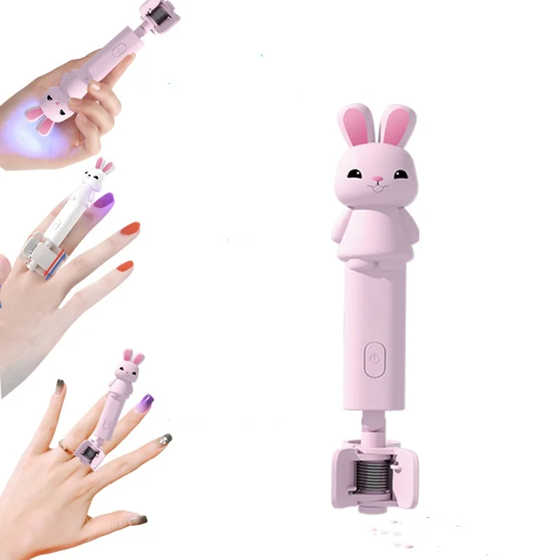 Rechargeable nail lamp one-line lamp no black hands phototherapy light nail baking  handheld lamp red light quick drying