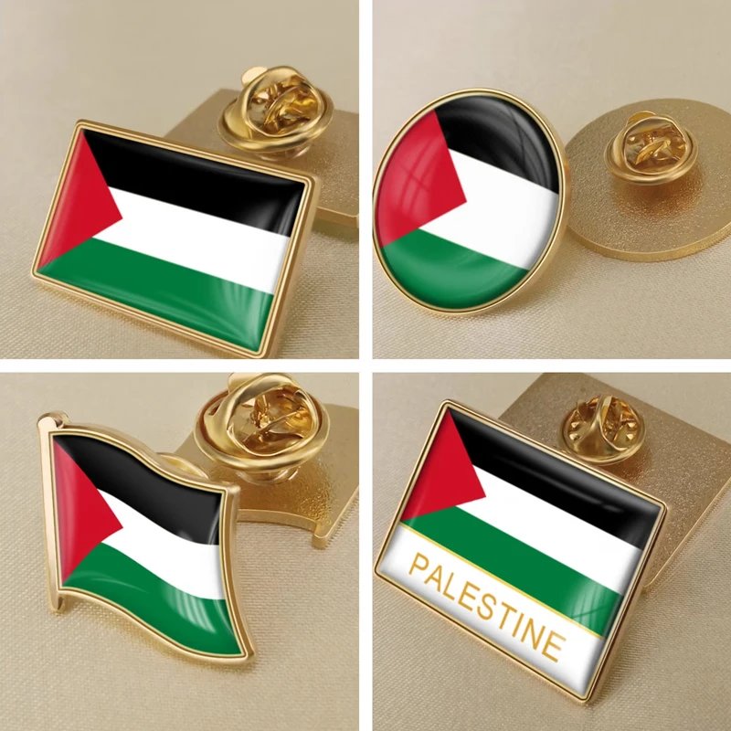 Custom Palestinian Metal Enamel Brooch Palestine Flag Lapel Pins Badge