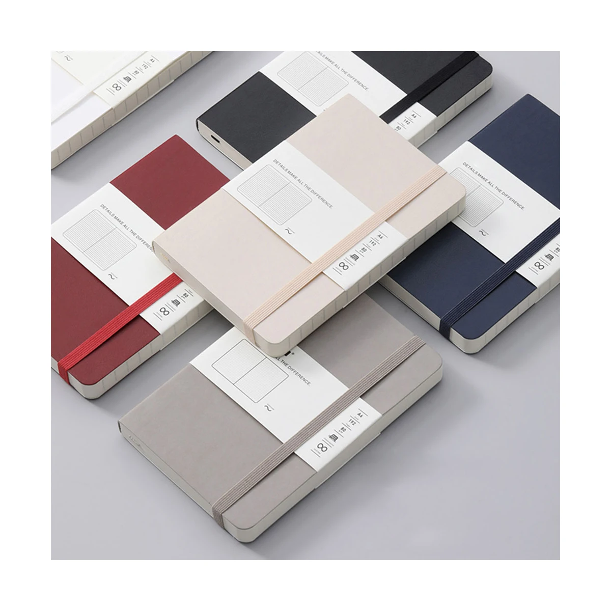 DDP Shipping Available Custom Elastic Band Writing Notebook Pu Leather Diary Cover To Do List Notepad for Students School