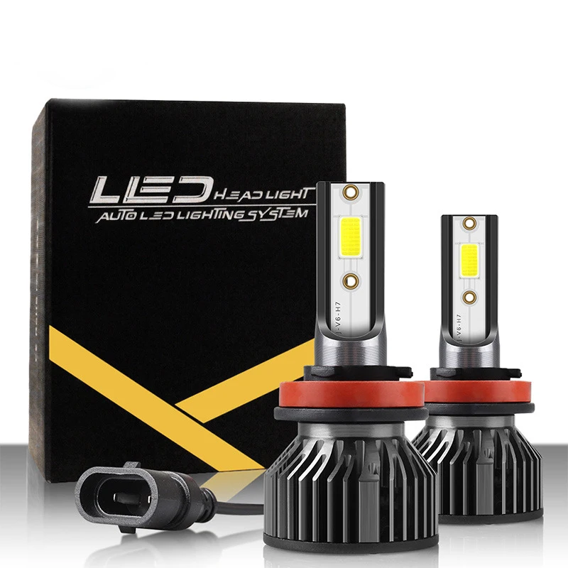 Brightest V6 super high power H4 H11 9005 20000 lumen lens led car h4 headlights parts and accessories