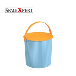 Home storage modern design plastic bucket round plastic small trash can wastebasket garbage container
