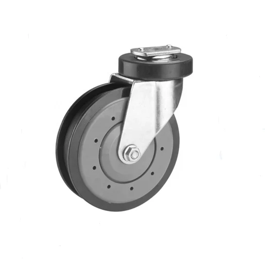 fixed pu escalator caster wheel with plastic thread cover TUV approved