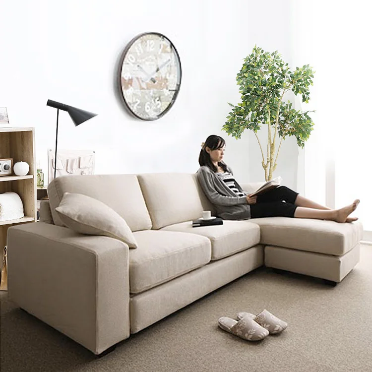 
Living Room Furniture Fabric Settee Home Wooden Sofas Set Designs Solid Wood Frame Soft Cloth Sofa 