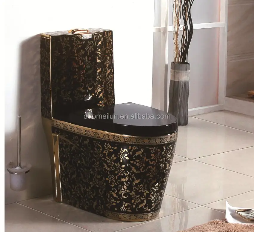 China factory Modern Golden Sanitary Wares Wc One Pieces Gold Plating Toilet for sanitary ware