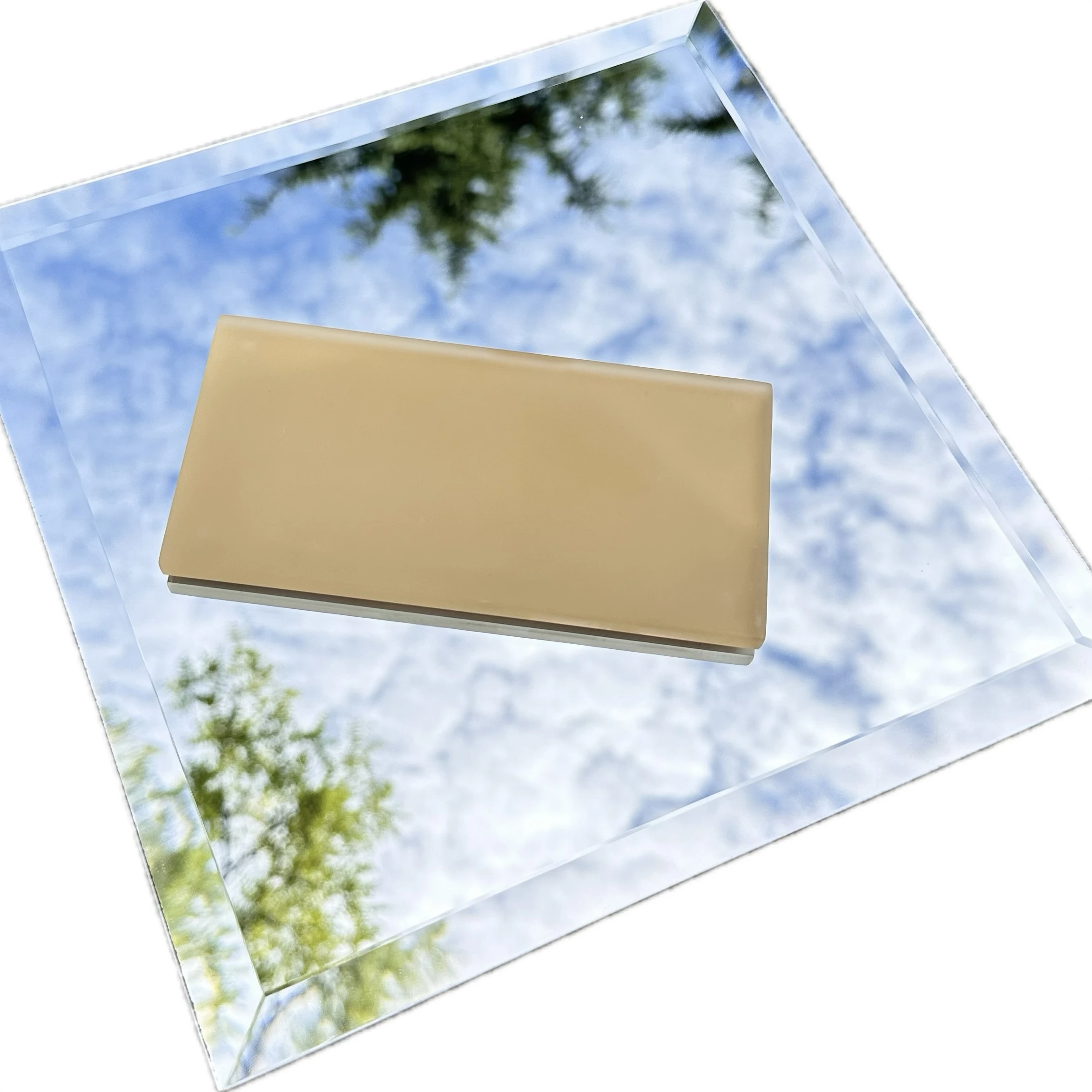 High Quality Frosted Glass Strip Mosaic Tile Strong and Durable Colored Glass Eazy-to-Assmeble for Kitchen Backsplash