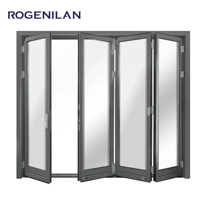 Customised aluminum frame glass foldable doors latest design kitchen living room high quality noiseless