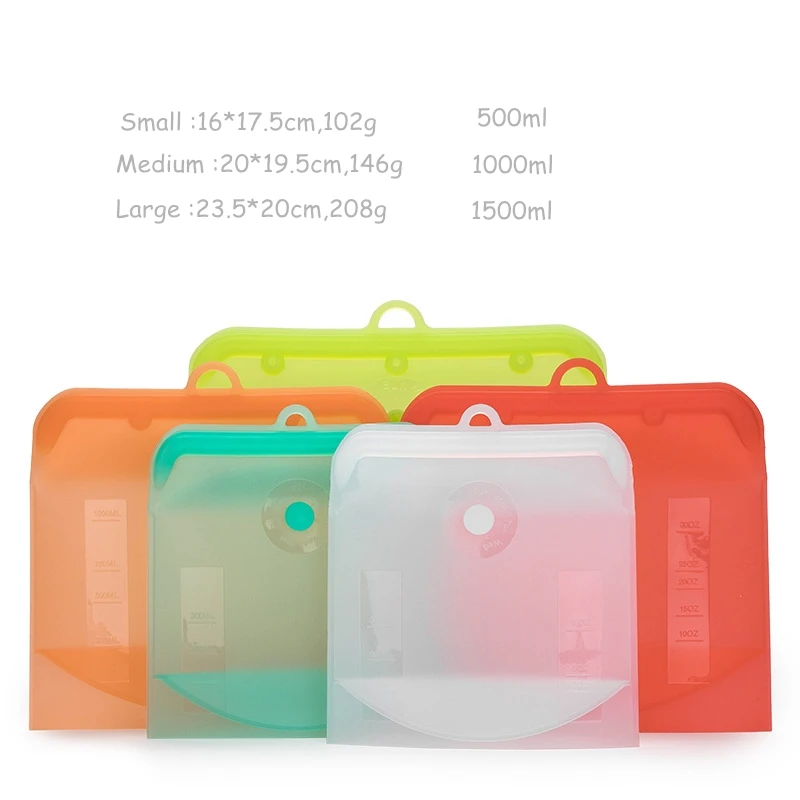 Custom Logo Silicone Reusable Keeping Fresh Kitchen Rubber Versatile Food Storage Bag