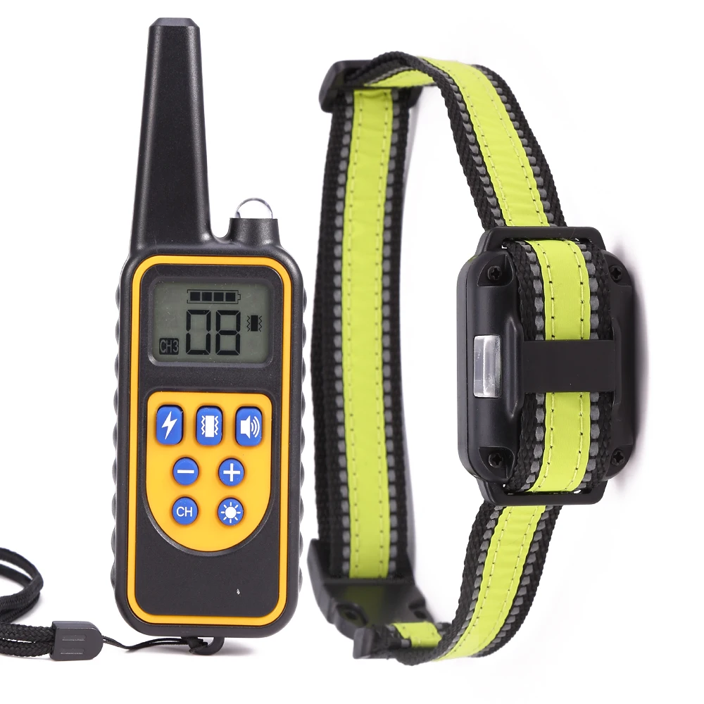 800 Meters Waterproof Ip68 Rechargeable No Shock Pet Training Dog Collar For 3 Dogs