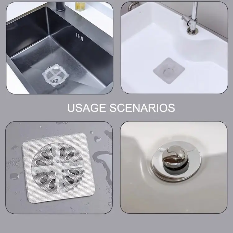 Drain Strainer Cover Disposable Shower Drain Hair Catcher Hair Catcher for Floor Sink Strainer Filter Mesh Sticker Hair Stopper