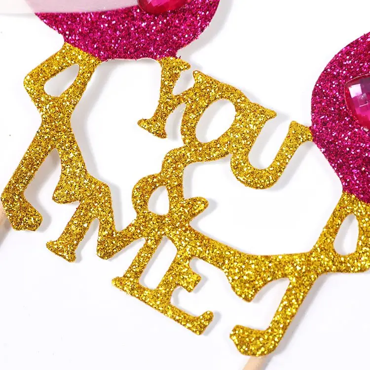 
decorations cake topper gold glitter flamingo birthday love and me design cake topper 