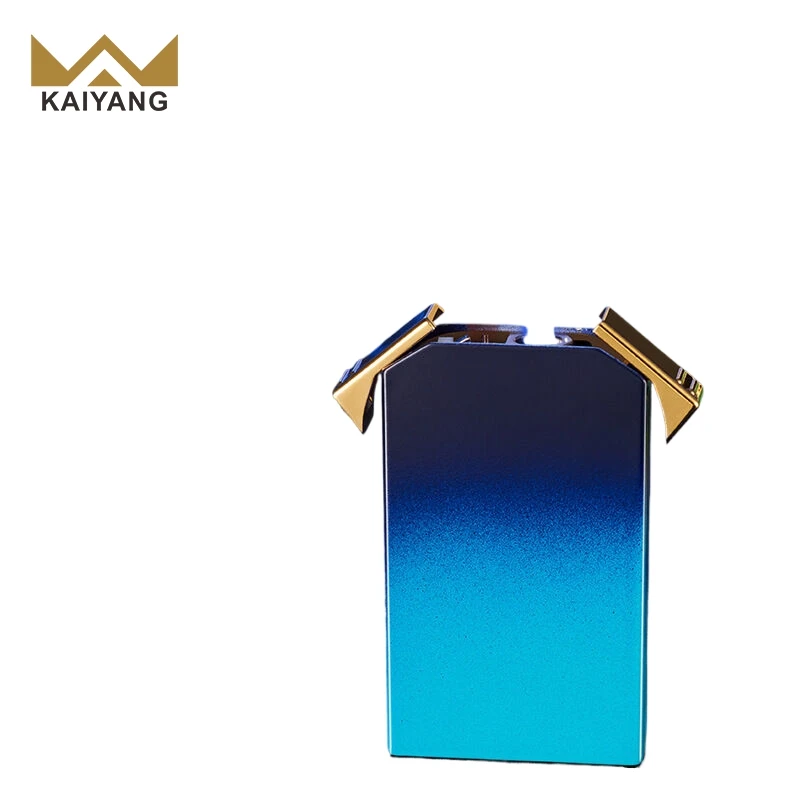 Ultra-Thin Gradient Lighter Windproof Metal Body Red Flame Side-Press Ignition Refillable