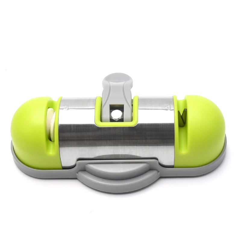 Kitchen gadgets 2-stage tungsten ceramic rod manual knife sharpener with non-slip chassis