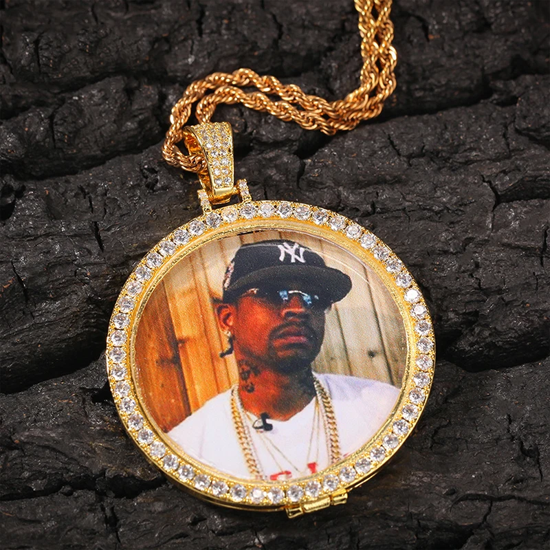 Custom Photo Memory Medallions Solid Couple Pendant Necklace Hip Hop Fashion Personalized Jewelry Can Custom Letter