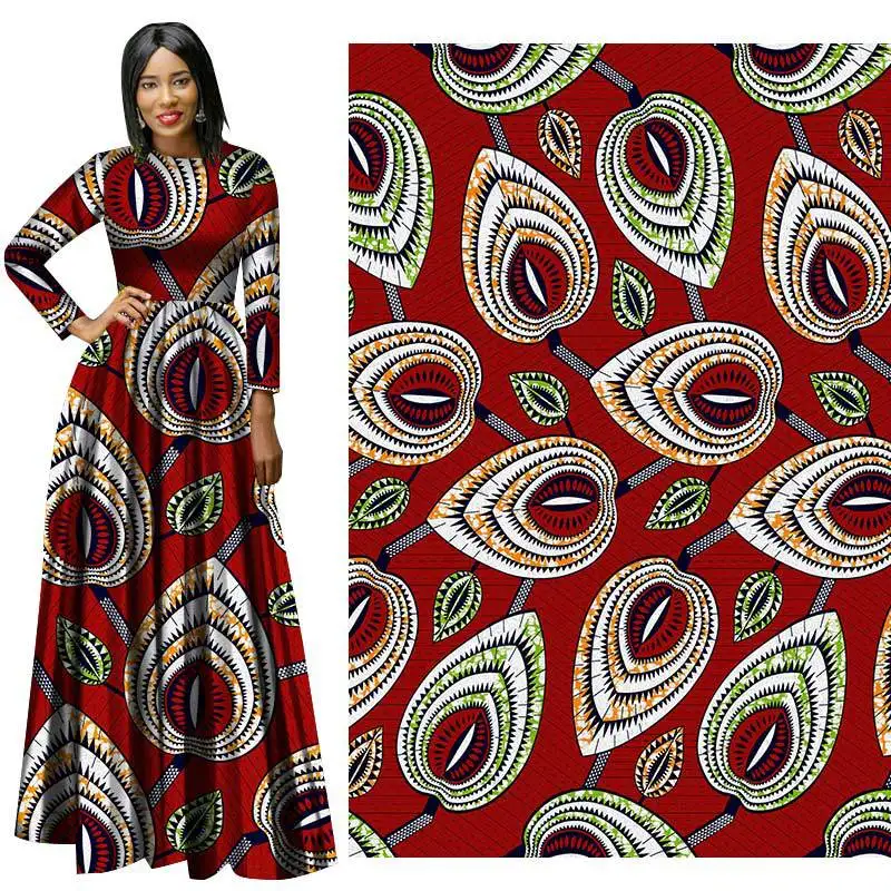 High quality real wax fabric african holland ghana 100% cotton kitenge wax prints 6 yards block