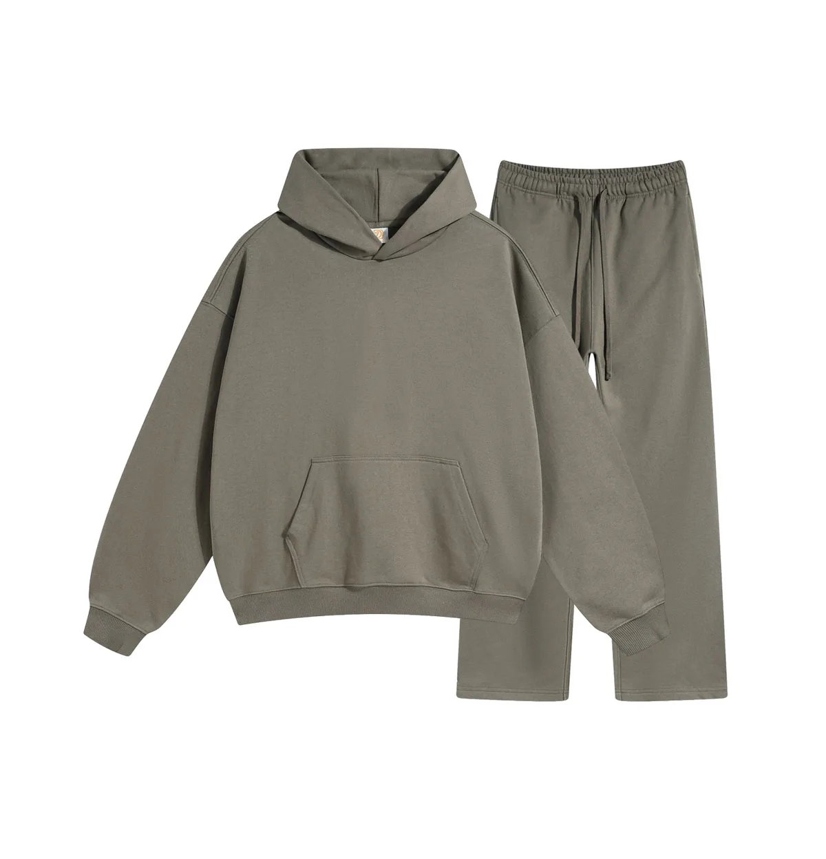 OEM Custom 430 Grams Heavyweight Cotton Acid Wash Hoodie and Sweatpants Set 2 Pieces Blank Vintage Sweatsuits for Men