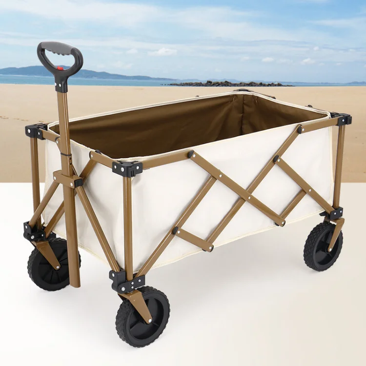 Eaynon Metal Fram Canvas Fabric Outdoor Zhejiang Beach Shopping Folding Collapsible Camping Cart