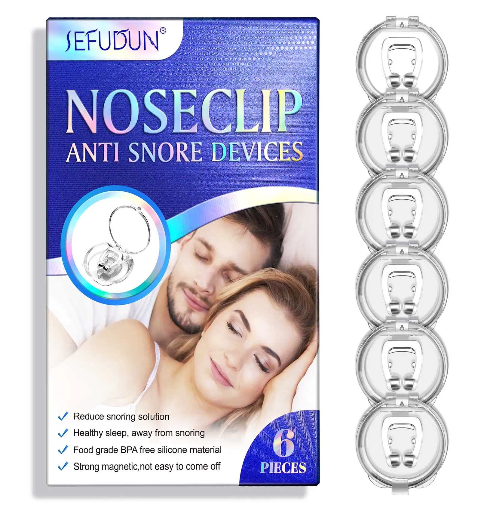 SEFUDUN Solution Devices Snoring Device,good Sleeping Man and Woman Silicone Magnetic Anti Snore Nose Clip